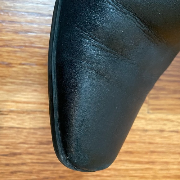 Square Toe Heeled Ankle Leather Boots Black Size 5 a.n.a - Picture 11 of 16
